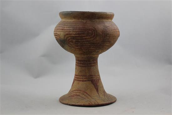 A Bam Chiang pottery goblet, Thailand, 4th century AD, 19.5cm